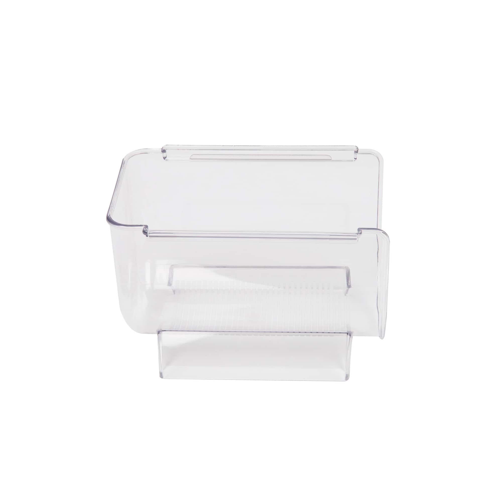 Mind Reader Clear Large 2 Liter Bottle Stackable Refrigerator Bin Storage Set